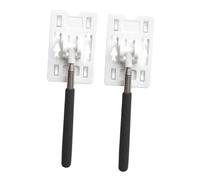 HEMOTON 2pcs Telescopic Parking Card Holder Rods for Vehicles Toll Tag Swiping Sticks in White and Black Payment Sign and Parking Pass Card Holders for Cars