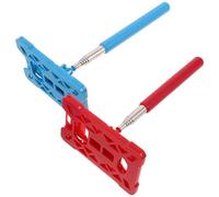 HEMOTON 2pcs Telescopic Toll Swiping Sticks Car Payment Card Reacher Rod Contactless Payment Tool for Parking and Toll Booths, Red and Blue Extendable Parking Gadget