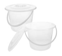 HEMOTON 2pcs Thickened Plastic Urinal Lid Portable Commode Buckets for Elderly Measuring Jug Handle Urine Collection Container for Men and Women Bedside Use