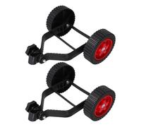 HEMOTON 2Pcs Universal Trimmer Support Wheels for Lawn Mower, Auxiliary Push behind Weed Trimmer Replacement Guide Wheels, Black 27X24.5X12.5Cm, Compatible with Walk behind Grass Cutter