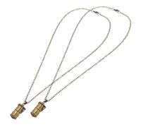 HEMOTON 2Pcs Urn Necklace for Ashes Memorial Keepsake Jewelry Copper Cremation Pendant with Six-word Design Suitable for Human and Pet Ashes Polished Urn Locket