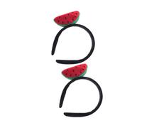 HEMOTON 2Pcs Watermelon Headband Cute Fabric Fruit Hair Hoop for Women Soft Tropical Headwear for Parties Casual Wear Fun Novelty Accessory