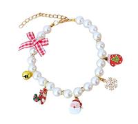 HEMOTON 2pcs Wear Resistant Adorable Kitten and Puppy Collar with Bell Lightweight Portable Pet Accessory for Cats and Dogs Comfortable Skin Friendly Decorative Pearl Necklace for Parties