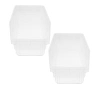 HEMOTON 2pcs White Plastic Medication Organizer Storage Bins - Stackable Home Pill Case Organizer with Open Front for Healthcare and Daily Medication Management