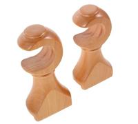 HEMOTON 2pcs Wood Curtain Rod Bracket with Decorative Heads, Secure Support and Adjustable Mounting Options for Drapery and Curtain Rods in Living Rooms and Studies
