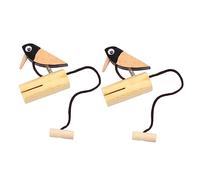 HEMOTON 2pcs Wooden Percussion Instruments for Barrel Woodpecker Doorbell Safe Durable Musical for Childrens Development Hobbies