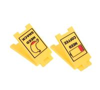 HEMOTON 2pcs Yellow Plastic Desk Warning Signs for Office with Eyecatching Design, Adding Humor and Keeping Safety Messages, for Business Desk Decor