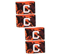 HEMOTON 2sets Adjustable Soccer Captain Armbands Lightweight Slip Sports Bands for Outdoor Football Teams Bright Camouflage Orange Color for Players and Team Leaders 2pcs*2