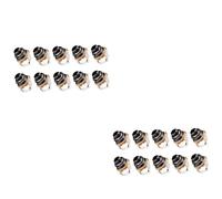 HEMOTON 2sets Guitar Jack Socket Connector 1/4 Stereo Mount Socket Guitar Endpin Jack Plate Chrome Nut and Washer 10pcs*2