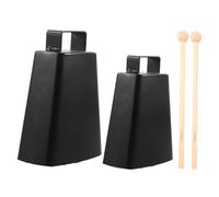 HEMOTON 2sets Metal Cow Bells Percussion Instrument Set for Drum Set Sporting Events Football Wedding