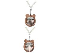 HEMOTON 2sets Portable Kalimba Thumb Piano Keys Ergonomic Design for Beginners Compact Musical Instrument Brown for Home Use and Family Fun