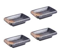 Hemoton 3. 5 inch Japanese Style Ceramic Dipping Bowl Sauce Dish Bowl Condiments Server Dishes Dip Cups Small Appetizer Snack Bowls for Dipping Japanese Plates Sushi Plate 4pcs