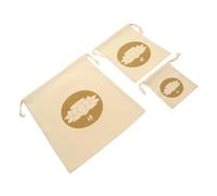HEMOTON 3 Pcs Buddhist Sound Bowl Drawstring Pouch Cotton-linen Meditation Bag Zen Style 11x15cm 17.5x24cm 28x3cm Sizes for Sound Therapy and Gift