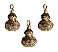 HEMOTON 3 Pcs Copper Calabash Pendant Vintage Car Keychain Ornament Yellow