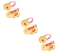 HEMOTON 3 Sets Lion Dance Gong Opera Gong Handheld Bells Handheld Percussion Toy Mini Toys Traditional Chinese Gong Portable Percussion Instrument Feng Shui Hand Gong Instrument Alloy