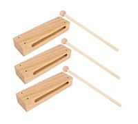 HEMOTON 3 Sets Solid Hardwood Wood with Mallets for Percussion Instruments for Music Education Early Childhood Learning and Interactive Play