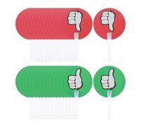 HEMOTON 30 Pieces Yes No Voting Paddles Set with Green Red Double-sided Game Judging Boards 24x15cm Reusable Classroom Voting Supply for Teacher Student Interaction