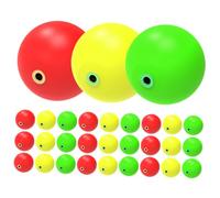 HEMOTON 30Pcs Fishing Floats Foam Bobbers with Copper Ring High Buoyancy Fishing Beads for Sea Lake Stream Visible Indicator Balls for Line Depth