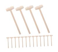 HEMOTON 30pcs Mini Wooden Mallet Solid Hardwood Hammer for Cracking Chocolate and Cake Portable Small Wood Hammer Tools for Birthday Parties Classroom Play and Festival Fun