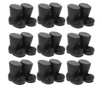 HEMOTON 30pcs Miniature Santa Claus Boots Black Plastic Ankle Shoes for Dollhouse Holiday Decor Compact Craft Accessories for Christmas Ornaments and DIY Festive Scene Decorations