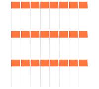 HEMOTON 30pcs Orange Marker Flags with Steel Wire Poles for Lawn and Garden Irrigation, Surveying and Construction Marking Flags for Outdoor Landscaping and Sprinkler Identification