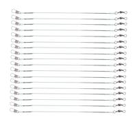 HEMOTON 30pcs Steel Leader Fishing Wire with Snap Swivels Heavy Duty Anti-bite Fishing Leaders for Freshwater and Saltwater Wire Trace Rig Accessories for Lure Rigging