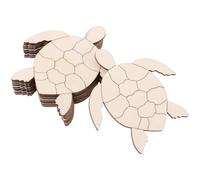 HEMOTON 30pcs Unfinished Wooden Turtle Shapes for Crafts, Beige Wood Material with Ocean Theme Appeal, for Hands-on Crafting and Home Or Office Decoration