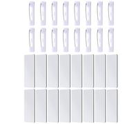 HEMOTON 32pcs Reusable Name Tags with Metal Pins and Sublimation Density Board for Identity Display and Writing Characters Suitable for Workplace and Playing Games