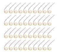 HEMOTON 35PCS Copper Piezo Discs Passive Piezoelectric Buzzer Elements with Leads High Sensitivity Acoustic Pickup Transducer Sound Sensor for Guitar Drum Trigger