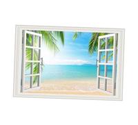 HEMOTON 3D Faux Window Wall Sticker Landscape Scenery Decal Removable Vinyl Art Mural for Living Room Bedroom Home Decor 33.8 x 22 Inch