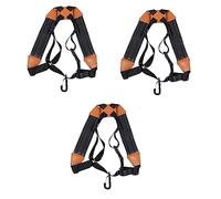 HEMOTON 3pcs Adjustable Sax Harness Double Shoulder Saxophone Strap Padded Leather Comfortable Shoulder Support