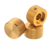HEMOTON 3pcs Aluminum Alloy Volume Control Knobs Gold Finish Solid Rotary Potentiometer Caps for Electric Guitar Bass Keyboard Multimedia Audio Controller Replacement