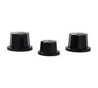 HEMOTON 3pcs Black Plastic Volume and Tone Control Knobs for Guitar Accessories, Lightweight and Easy to Carry, Vintage Style with Two Large and One Small Knob for Jazz Guitar