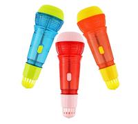 HEMOTON 3pcs Boy Girl's Microphone Toy Simulation Props Plastic Sing Toys for Boys and Girls Pretend Play Role Playing at Home Party