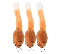 HEMOTON 3pcs Cat Mouse Long Tail Plush Mice Interactive Cat Teaser Soft Plush Material for Indoor and Kittens Random Pastel Colors Random Color
