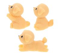 HEMOTON 3pcs Cute Resin Golden Retriever Dog Figurines for Car Dashboard Ornaments Playful Charm, Lifelike Miniature Dog Decorations for Car Interior and Office