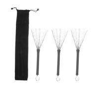 HEMOTON 3pcs Drum Brushes Wire Drum Brush Jazz Drumsticks High-density Stainless Steel Wires Drawstring Bag Music Instrument Accessories