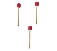 HEMOTON 3pcs Drumstick for Bass Drum Big Drum Hammer Wood Handle Thick Padding