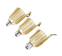 HEMOTON 3pcs Fishing Bait Cage with Firm Mesh Carp Fishing Feeder Traps for Smelt Eels Crab Shrimp Portable and Practical Bait Holder Baskets