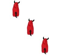 HEMOTON 3pcs Halloween Pet Devil Costume Warm Cosplay Clothes for Dogs and Puppies Comfortable Durable Pet Outfit for Festive Photo Props and Daily Fun