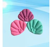 HEMOTON 3pcs Inflatable Bath Pillows with Suction Cups, Pvc Neck and Back Spa Cushions for Bathtub Use, Household Bathroom Accessories for Easy Storage Random Color