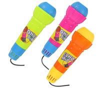 HEMOTON 3Pcs Karaoke Microphones Lightweight Plastic Echo Mics for Stage Performance Birthday Party Playthings with Realistic Design Random Color