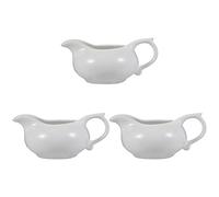 Hemoton 3pcs Mini Ceramic Creamer with Handle Gravy Boat Milk Creamer Jug Pitcher Sauce Jug with Pouring Spouts Sauce Cup for Kitchen