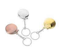 HEMOTON 3pcs Mini Retractable Metal Tape Measure Keychain Set - 2m Compact Mini Measuring Ruler for Diy, Sewing, Home and Office Use - Portable Tailor Measuring Tape in Gold, Silver,