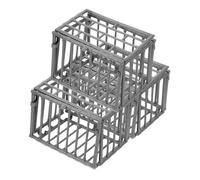 HEMOTON 3pcs Miniature Cage Model Plastic Small Storage Box for Mini Action Figures and DIY Accessories with Realistic Texture and Multifunctional Use for Home Decor and Small Animal Props
