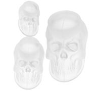 HEMOTON 3pcs Multifunctional Silicone Skull Head Shape Mold for DIY Crafts and Candle Making, Easy Release Creative Halloween Skull Candle Mold for Desktop Ornament, for Friends Who Love