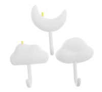 HEMOTON 3pcs No-Drill Adhesive Wall Hooks Modern Design for Home Decor Stick Towel Holder Key Hooks Coat Hangers Multipurpose Use