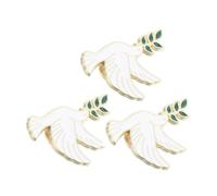 HEMOTON 3pcs Peace Dove Brooch Pin Metal Lapel Pins with Olive Branch Symbol for Mourning Memorial and Daily Wear Versatile Corsage Accessories for Hats Bags Scarves Rust-resistant Design