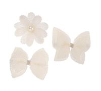 HEMOTON 3pcs Pearl Bow Hair Clips for Women Elegant Large Bowknot Duckbill Hairpins Lightweight Secure Hold for School Party Casual Outfits Stylish Multi-scene Accessories