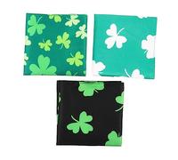 HEMOTON 3pcs Pet Bandana Scarf Double Layer Shamrock Pattern Dog Bib Saliva Towel Multi Functional Durable Comfortable for Cats and Dogs St Patrick's Day Accessory
